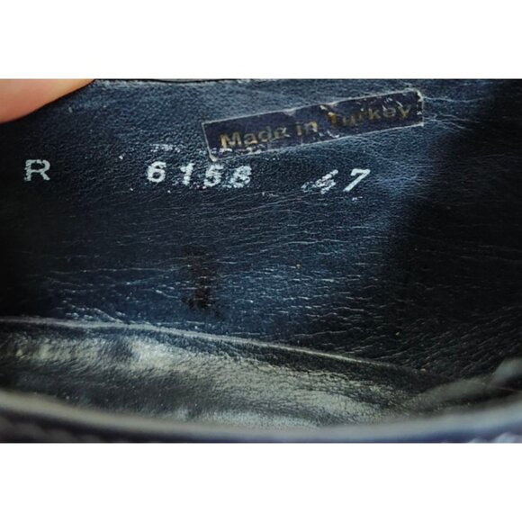 Jared Lang Men’s Wingtip Brogue Oxfords Blue Leather Dress Shoes Size 13US/EU 47 - Picture 12 of 14